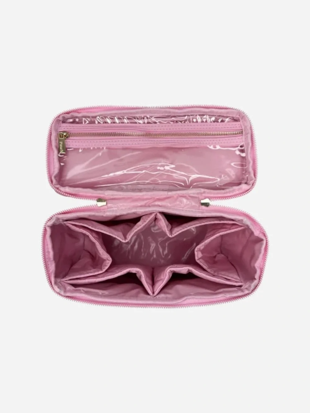 Quilted Pink Cosmetic Train Case - Unbranded